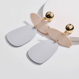 EARRINGS |Statement Acrylic Pink & Gray earrings